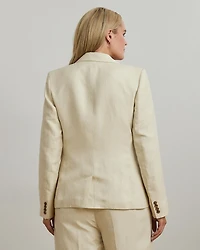Plus Linen Blend Twill Blazer