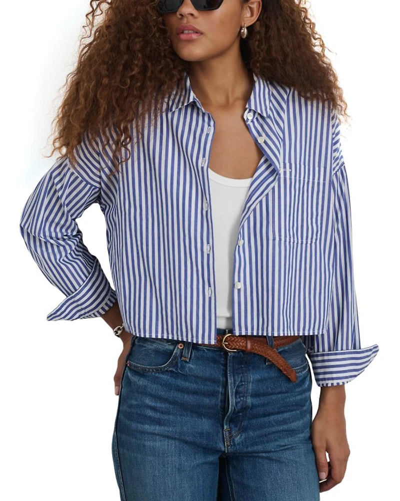 Jo Cropped Striped Shirt