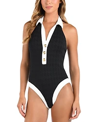 L'Agence Natalya Collared One Piece