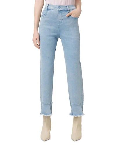 High Rise Ruffle Hem Skimmer Jeans