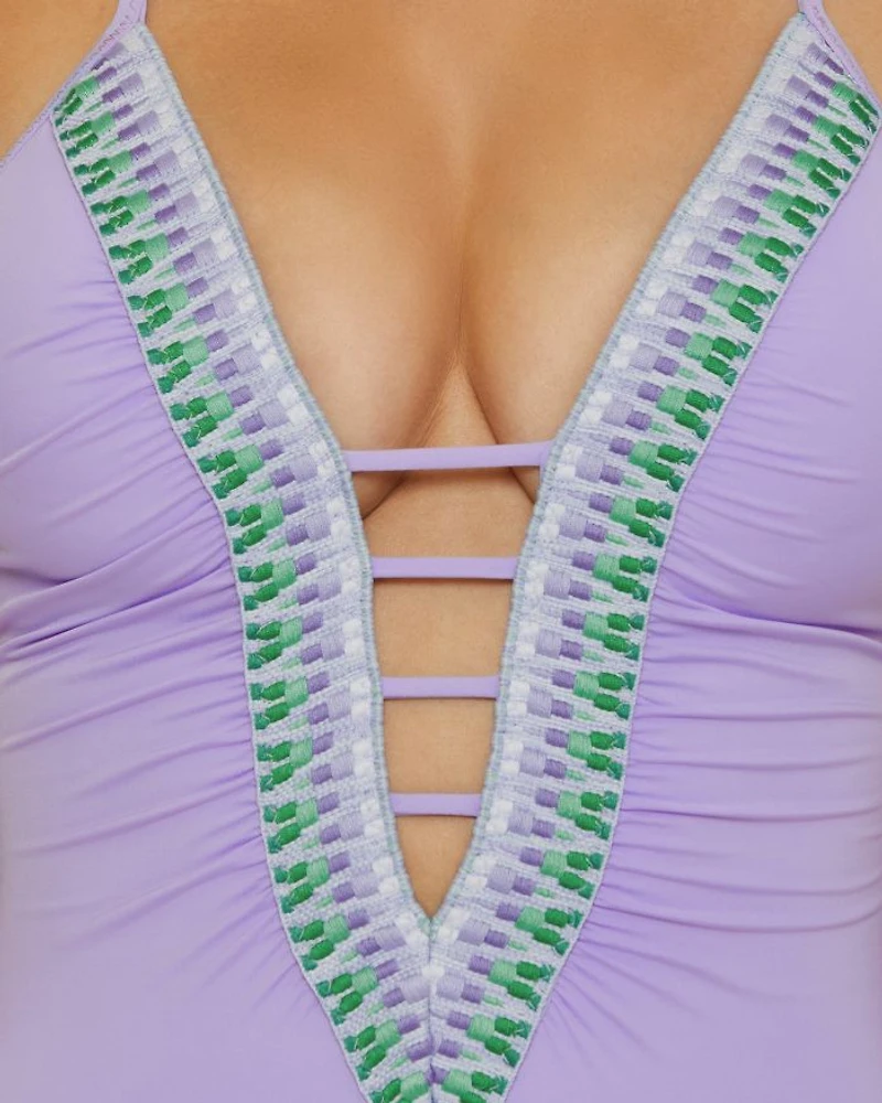 Fiesta Plunge One Piece Swimsuit