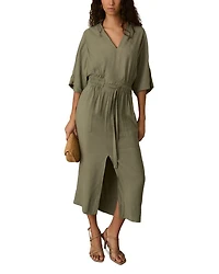 Petites Cecelia Shirred Waist Midi Dress