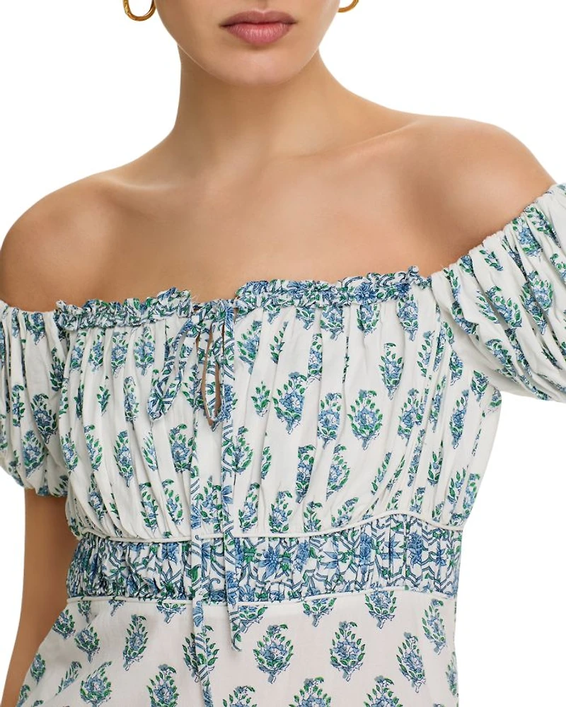 Block Print Off The Shoulder Top