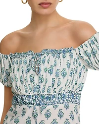 Block Print Off The Shoulder Top
