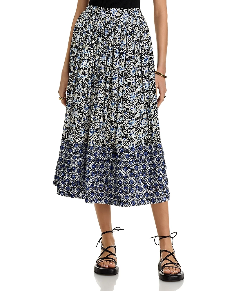 Area Stars Blue Vine Midi Skirt