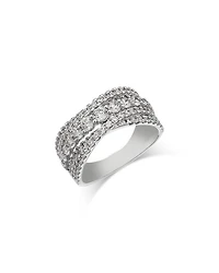 Diamond Crossover Statement Ring in 14K White Gold, 1.5 tcw