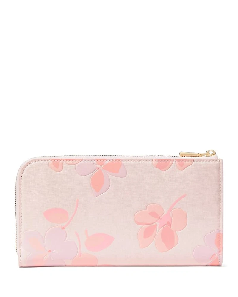 Devin Spring Pansies Zip Around Continental Wallet
