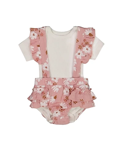 Deux par Girls' Printed Muslin Short and Organic Cotton Bodysuit Set - Baby