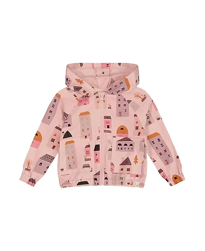 Deux par Deux Girls' Printed French Terry Hoodie Cardigan - Baby