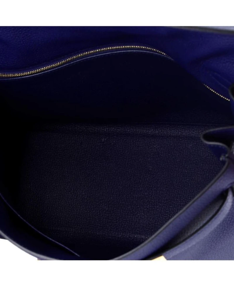 Kelly Handbag Blue Togo with Gold Hardware