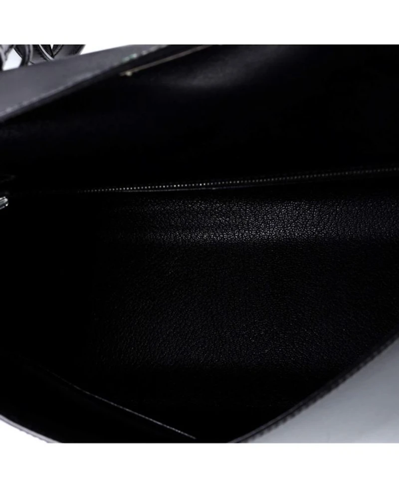 Kelly 32 Handbag Black Box Calf with Palladium Hardware