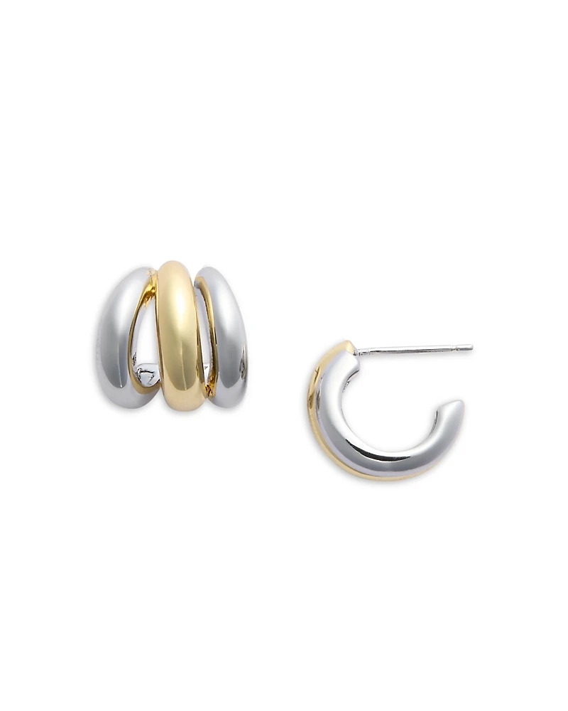 Shashi Triple Two Tone Hoop Earrings