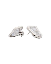 Molten Clear Glass Freeform Solitaire Stud Earrings