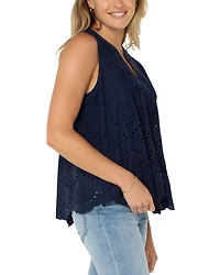 Eyelet Pintuck Front Top