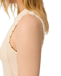Beaded Pointelle Knit Dress