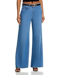 L'Agence Alicent High Rise Sneaker Wide Leg Jeans