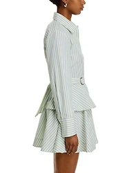 Katherine Belted Poplin Button Down Dress