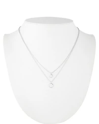 Disc Layered Pendant Necklace in Sterling Silver, 16"-19"