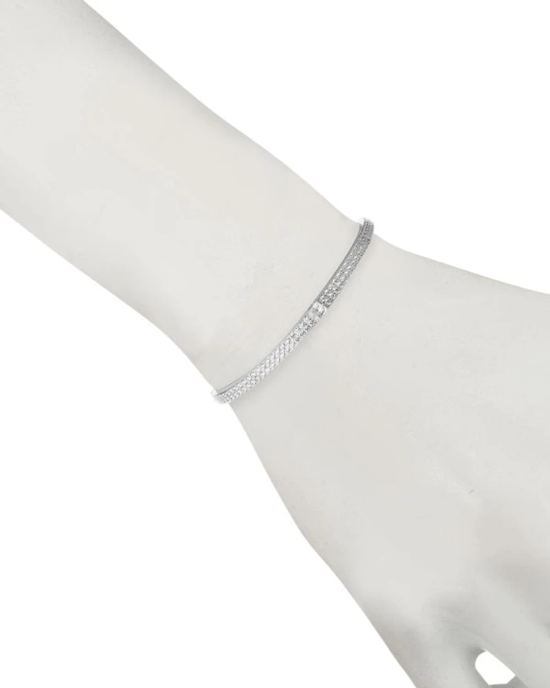 Cubic Zirconia Bangle Bracelet in Sterling Silver