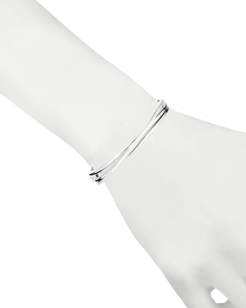 Pavé Crisscross Bangle Bracelet in Sterling Silver