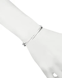 Pavé Crisscross Bangle Bracelet in Sterling Silver