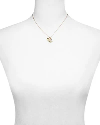Butterfly Flower Charm Pendant Necklace, 16-18"