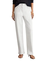 Belinda Turn Up Straight Jeans White
