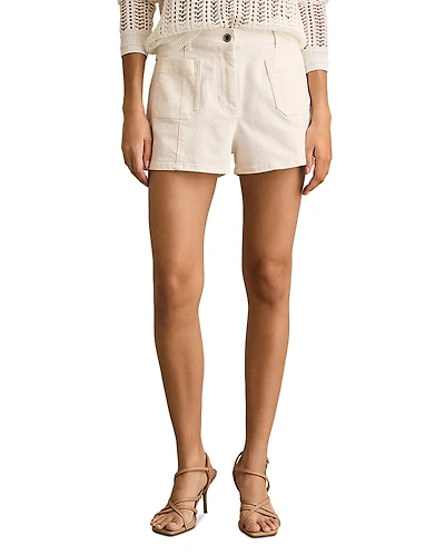Reiss Kira Denim Patch Pocket Shorts