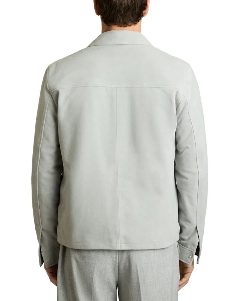 Slim Fit Belle Suede Zipper Shacket