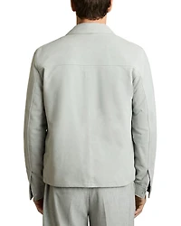 Slim Fit Belle Suede Zipper Shacket