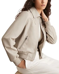 Jasmine Leather Bomber Jacket