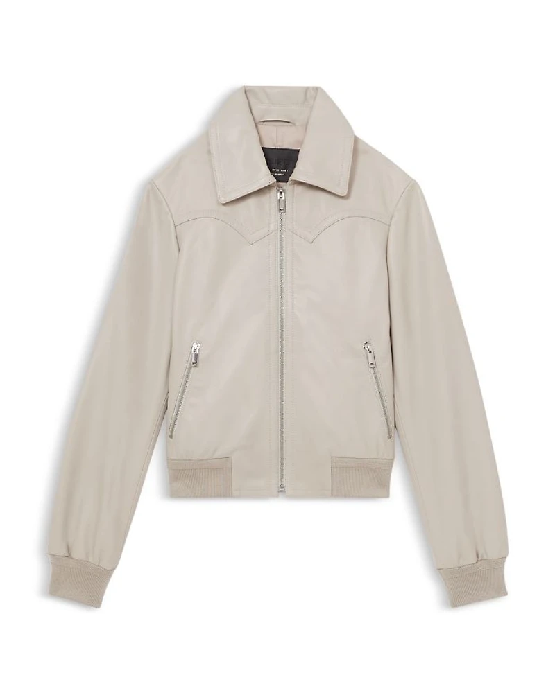 Jasmine Leather Bomber Jacket