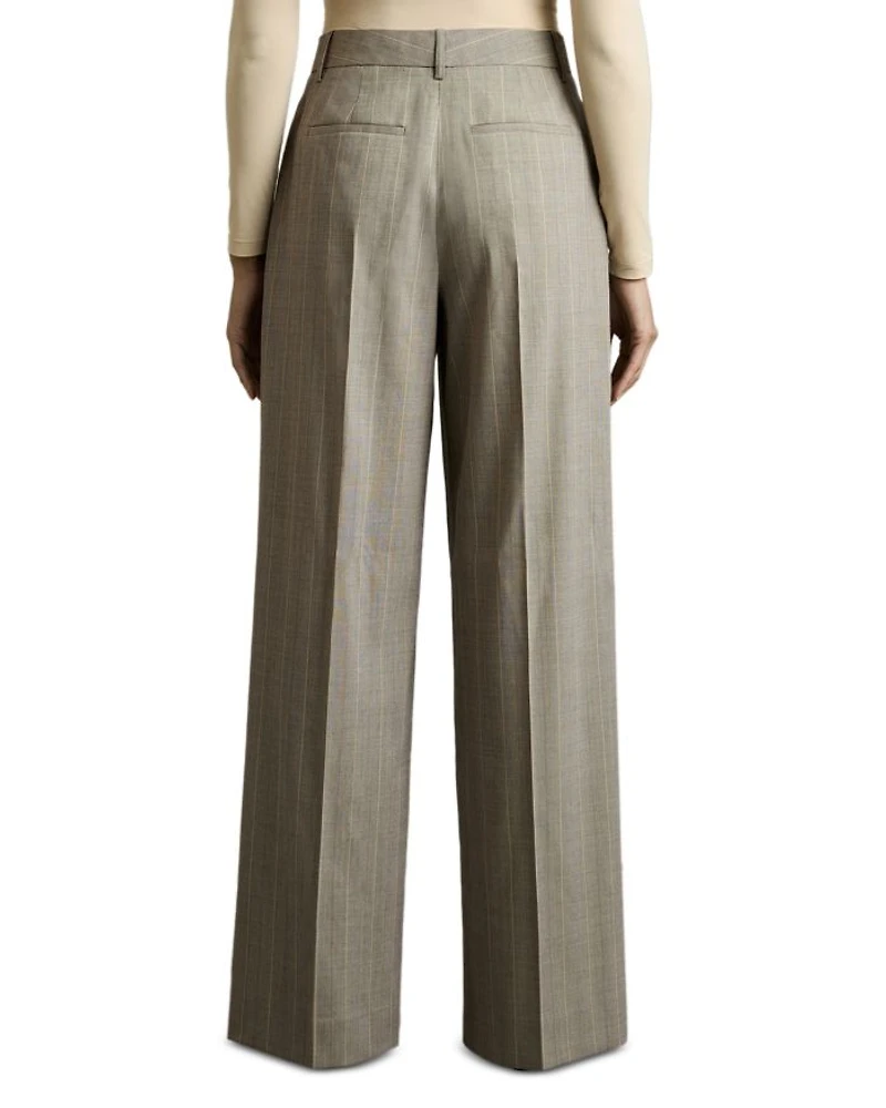 Tallulah Wide Leg Pinstripe Trousers