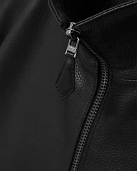 Slim Fit Reed Pebble Grain Leather Jacket