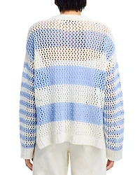Stripe Knit Netted Sweater