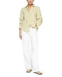 Ruched Sleeve Button Up Shirt
