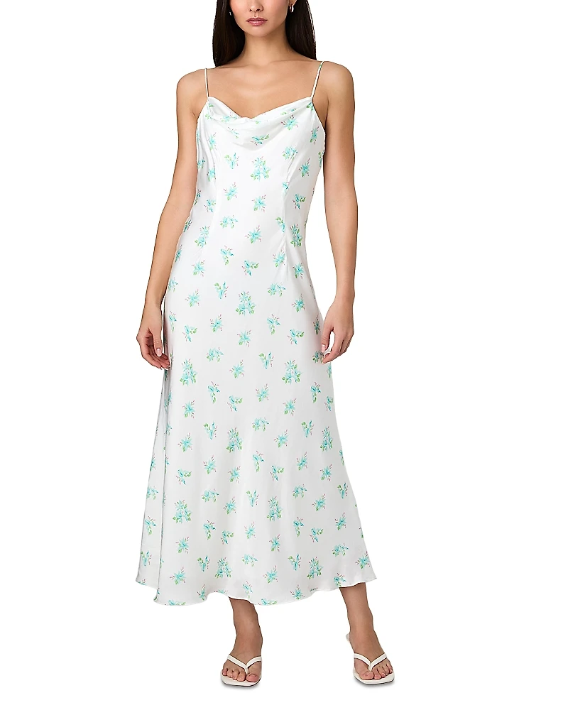 French Connection Anna Fleur Satin Maxi Dress