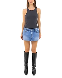 Cherry Denim Mini Skirt