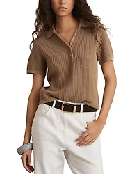 Open Stitch Polo Top