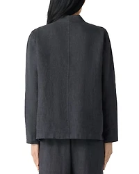 Washed Linen Délavé High Collar Jacket