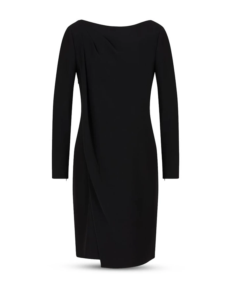 Pleated Shoulder Techno Candy Sheath Dress
