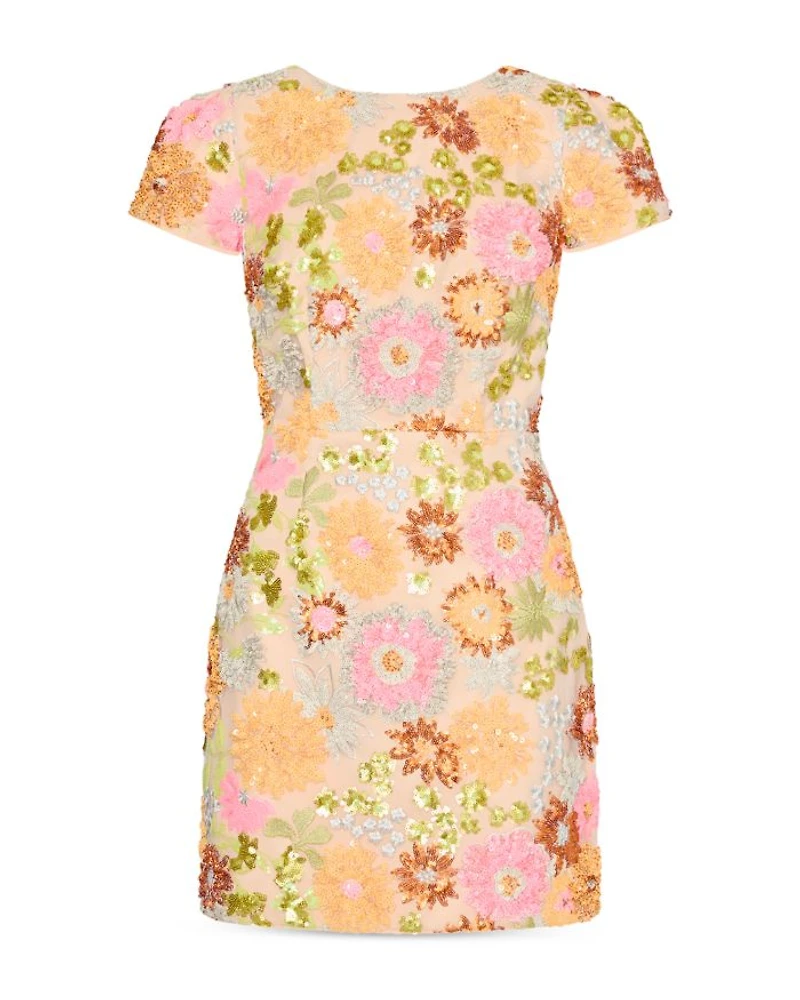 Rowen Floral Blossom Sequined Dress