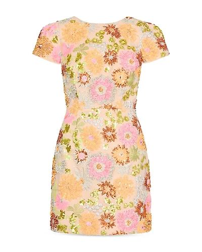 Milly Rowen Floral Blossom Sequined Dress