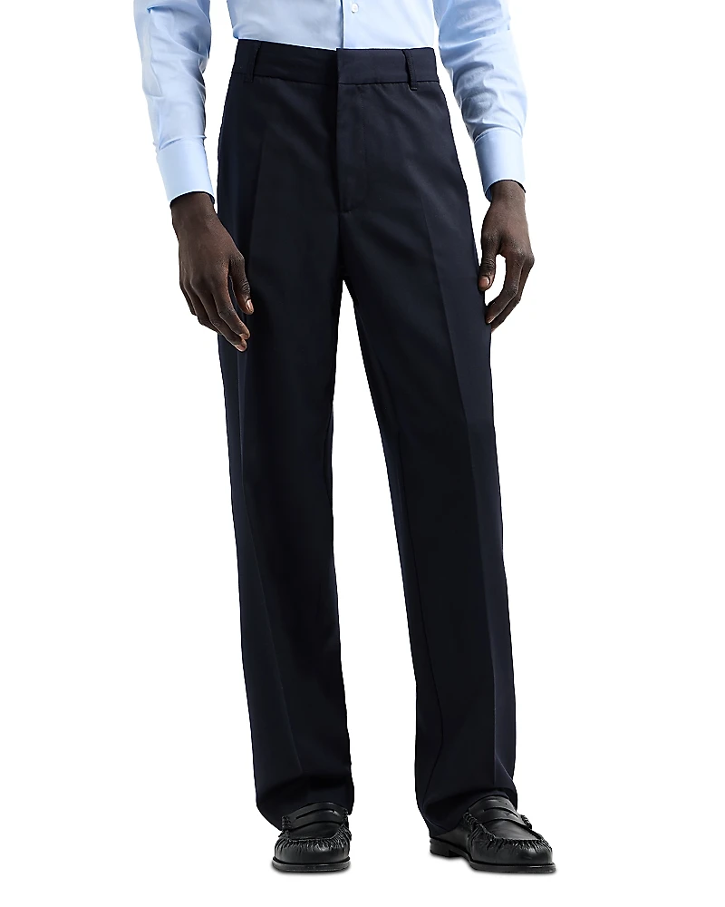 Emporio Armani Twill Straight Leg Suit Trousers