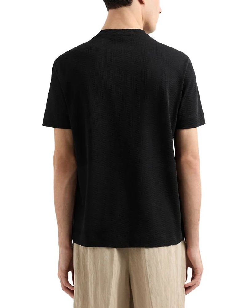 Textured Cotton Allover Jacquard Tee