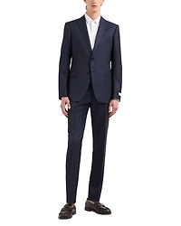 M Line Slim Fit Single Breasted Notch Lapel Suit Herringbone Stripe Wool