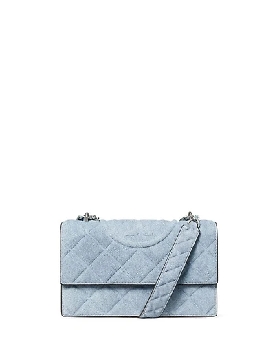Fleming Denim Print Leather Convertible Crossbody