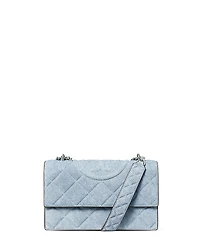 Tory Burch Fleming Denim Print Leather Convertible Crossbody
