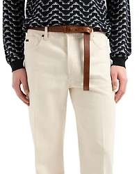 Straight Fit Bull Cotton Jeans Light Beige