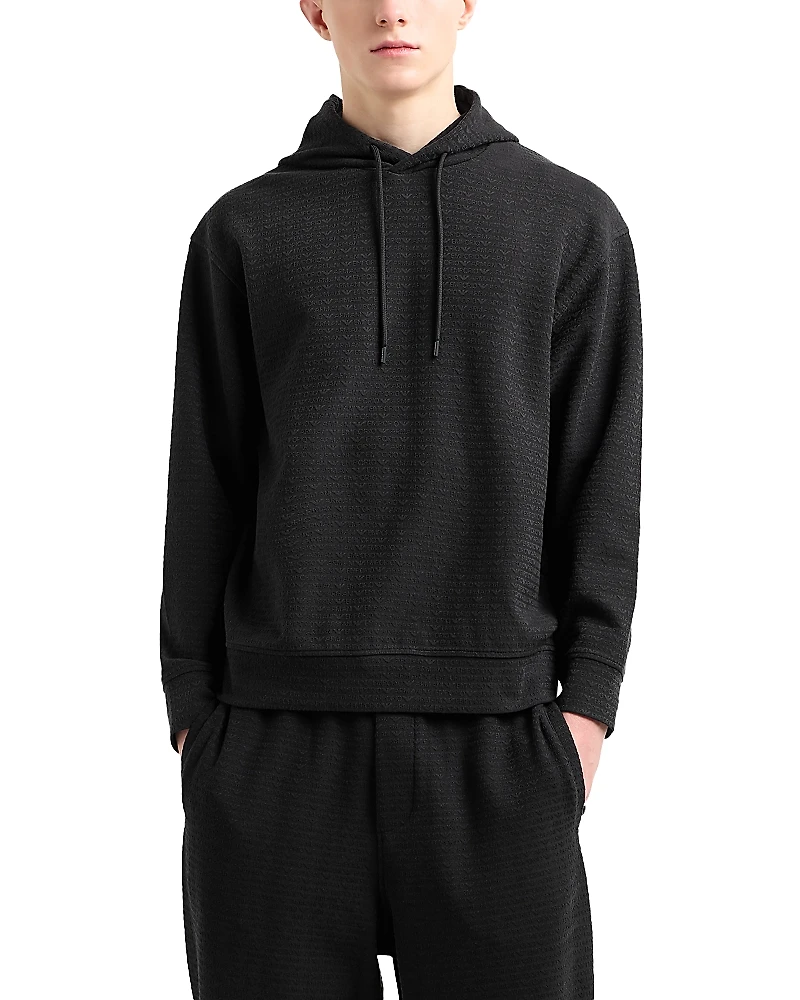 Emporio Armani Jacquard Logo Hooded Sweatshirt